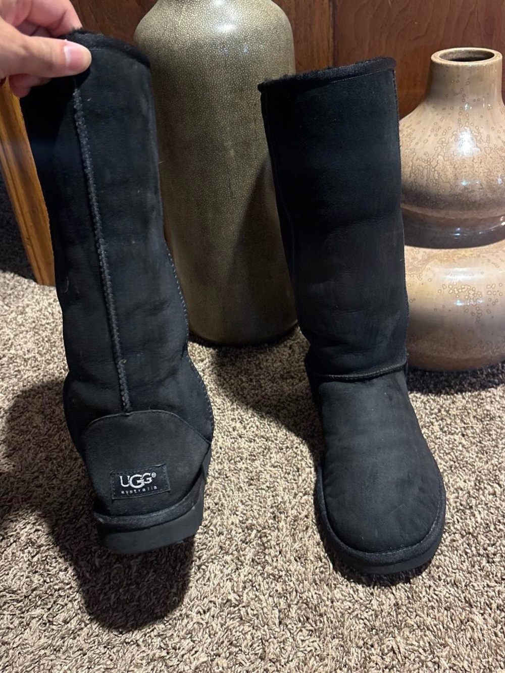 UGG Classic Tall Black Suede Winter Boots